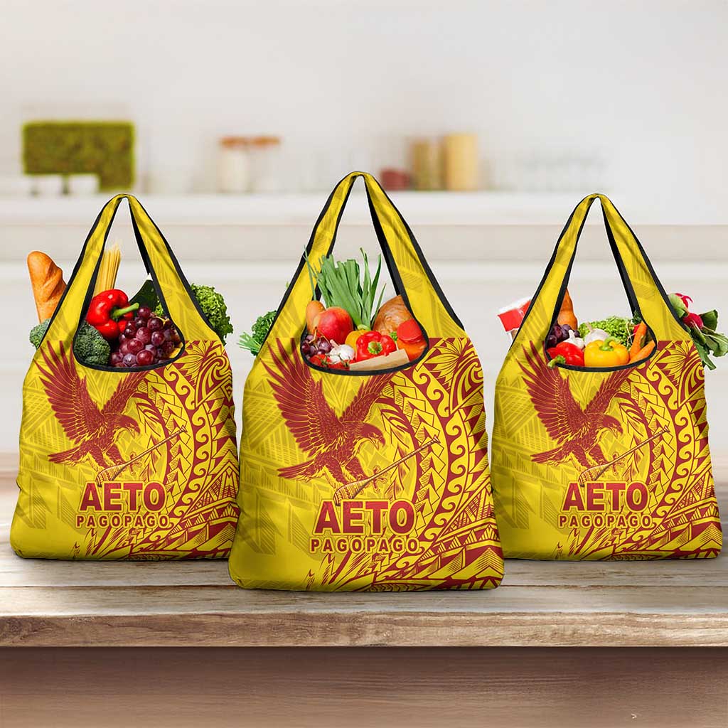 Samoa Pago Pago Aeto Grocery Bag Wingstyle Red-Gold Color - Polynesian Pride