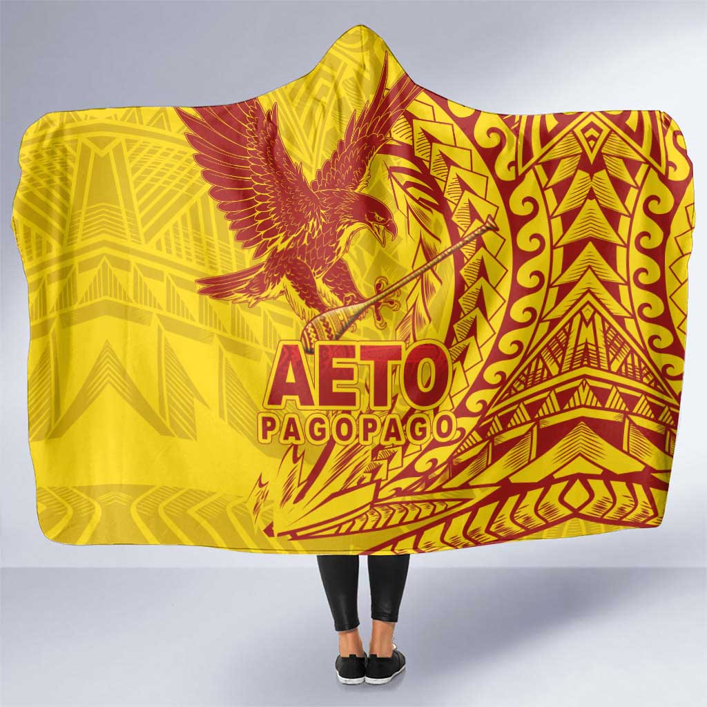 Samoa Pago Pago Aeto Hooded Blanket Wingstyle Red-Gold Color - Polynesian Pride