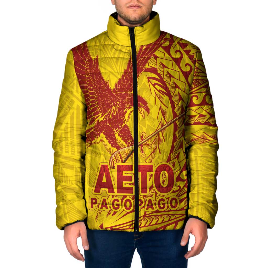 Samoa Pago Pago Aeto Padded Jacket Wingstyle Red-Gold Color - Polynesian Pride