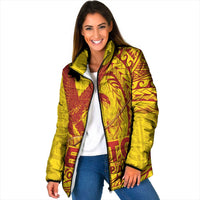 Samoa Pago Pago Aeto Padded Jacket Wingstyle Red-Gold Color - Polynesian Pride