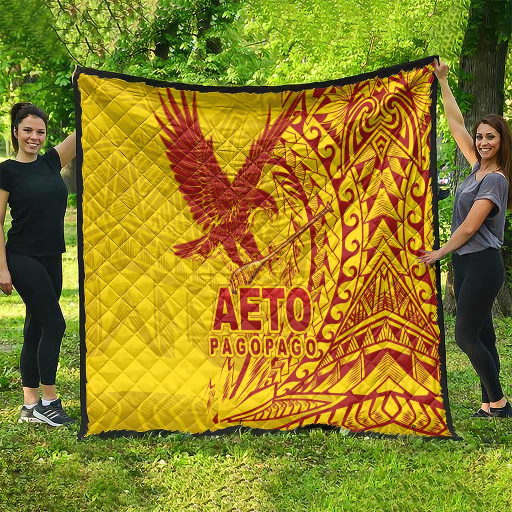 Samoa Pago Pago Aeto Quilt Wingstyle Red-Gold Color - Polynesian Pride