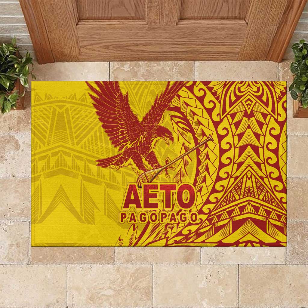 Samoa Pago Pago Aeto Rubber Doormat Wingstyle Red-Gold Color - Polynesian Pride