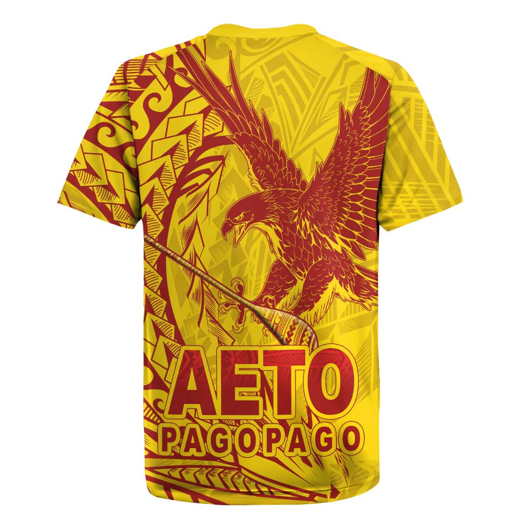 Samoa Pago Pago Aeto Rugby Jersey Wingstyle Red-Gold Color - Polynesian Pride