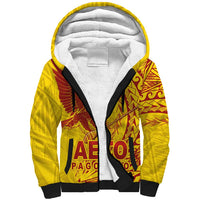American Samoa Pago Pago Aeto Sherpa Hoodie Wingstyle Red-Gold Color LT03 Unisex Yellow - Polynesian Pride