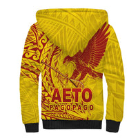 American Samoa Pago Pago Aeto Sherpa Hoodie Wingstyle Red-Gold Color LT03 - Polynesian Pride
