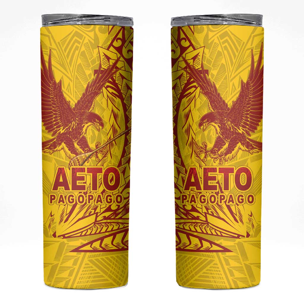 Samoa Pago Pago Aeto Skinny Tumbler Wingstyle Red-Gold Color - Polynesian Pride