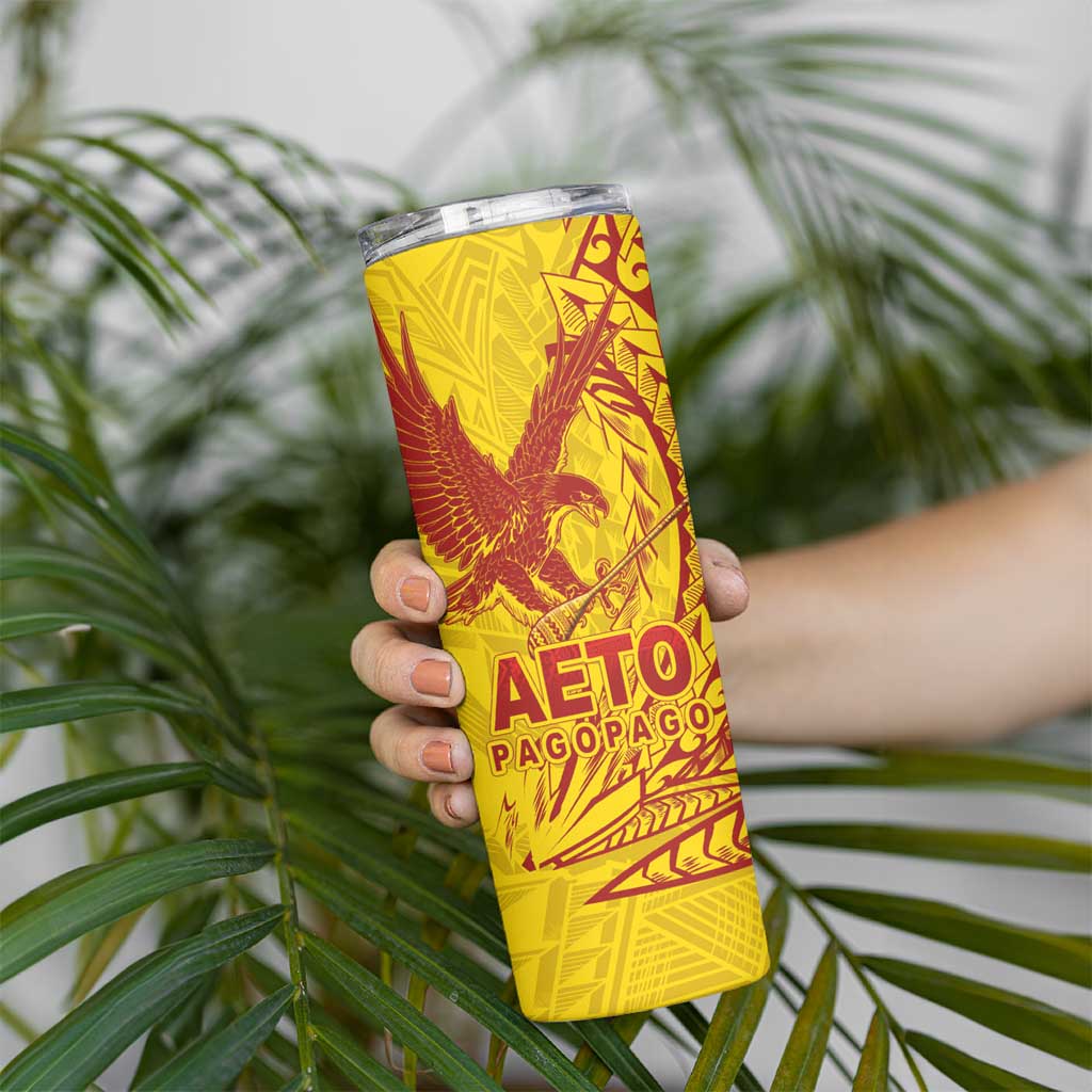 Samoa Pago Pago Aeto Skinny Tumbler Wingstyle Red-Gold Color - Polynesian Pride