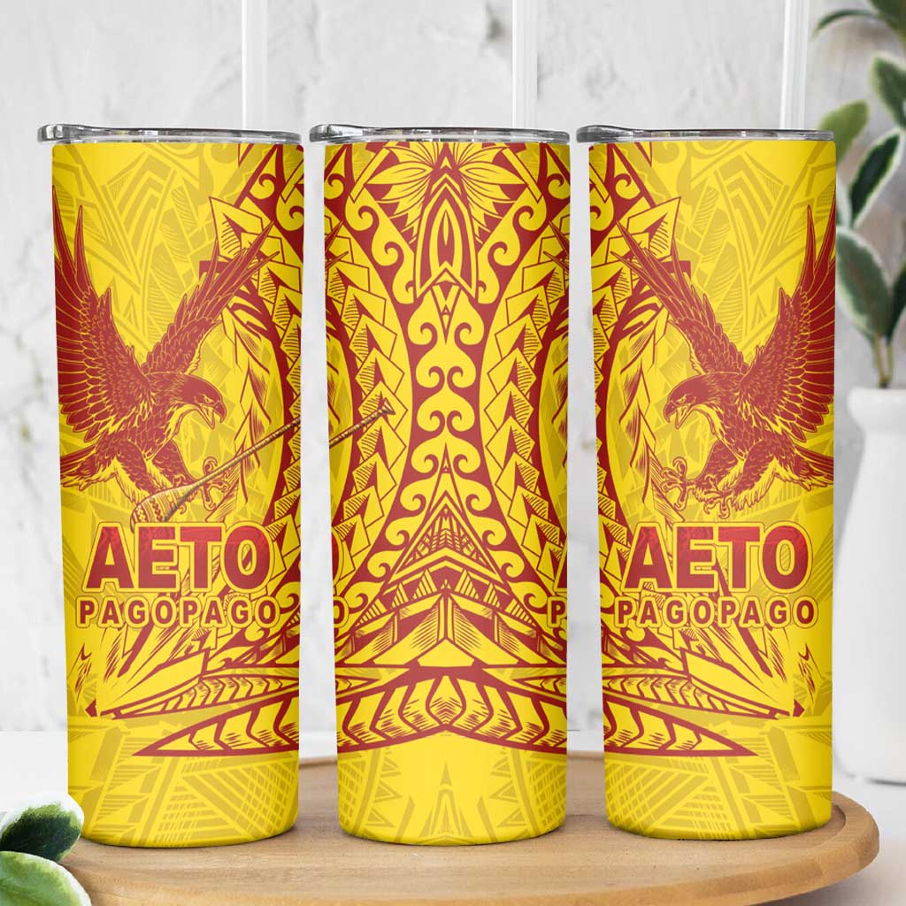 Samoa Pago Pago Aeto Skinny Tumbler Wingstyle Red-Gold Color - Polynesian Pride