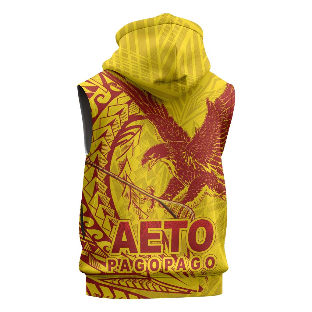 Samoa Pago Pago Aeto Sleeveless Hoodie Wingstyle Red-Gold Color - Polynesian Pride