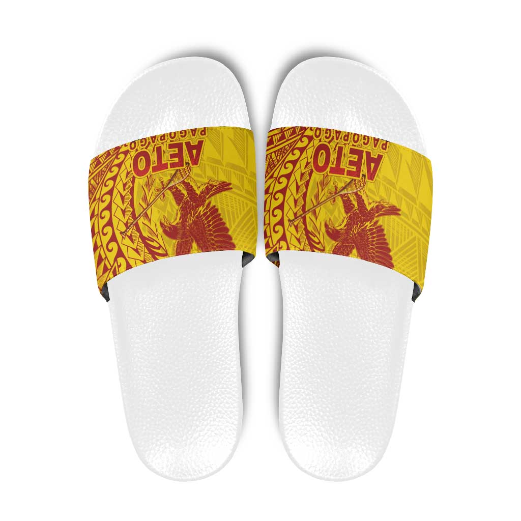 Samoa Pago Pago Aeto Slide Sandals Wingstyle Red-Gold Color - Polynesian Pride