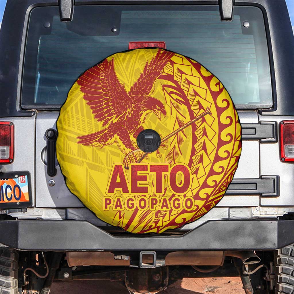 Samoa Pago Pago Aeto Spare Tire Cover Wingstyle Red-Gold Color - Polynesian Pride