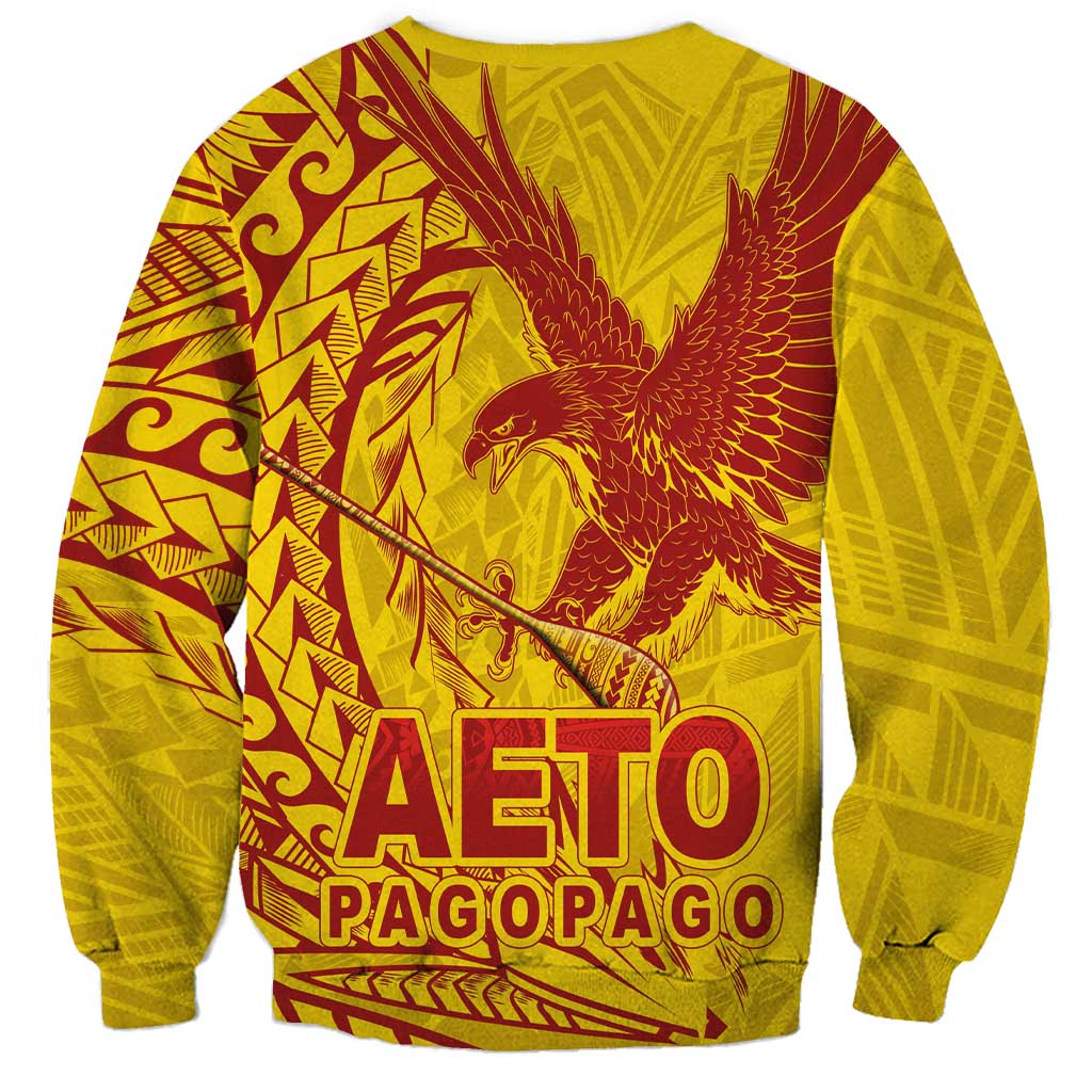 Samoa Pago Pago Aeto Sweatshirt Wingstyle Red-Gold Color - Polynesian Pride