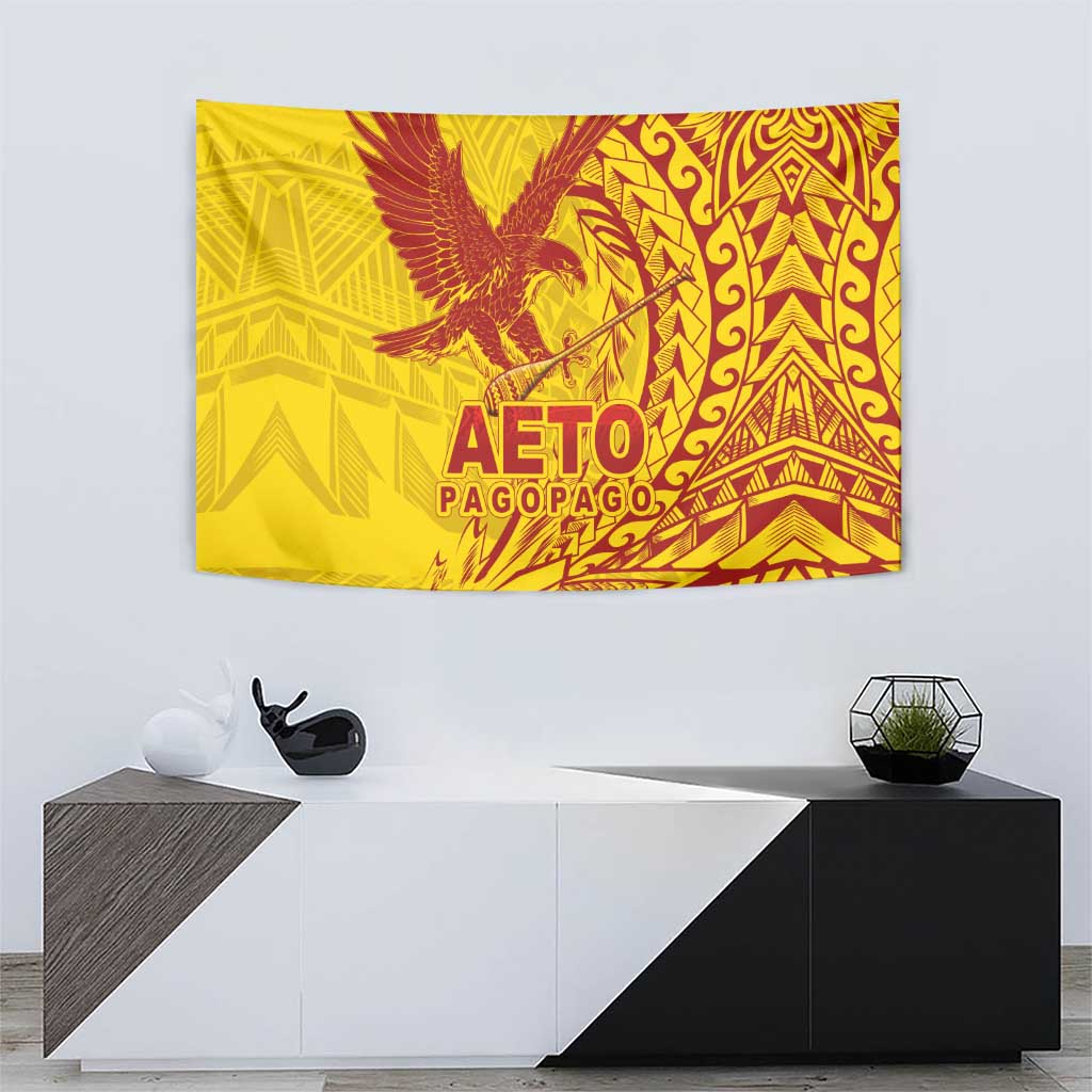 Samoa Pago Pago Aeto Tapestry Wingstyle Red-Gold Color - Polynesian Pride