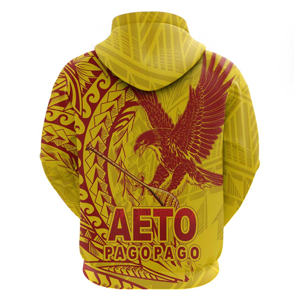 Samoa Pago Pago Aeto Zip Hoodie Wingstyle Red-Gold Color - Polynesian Pride