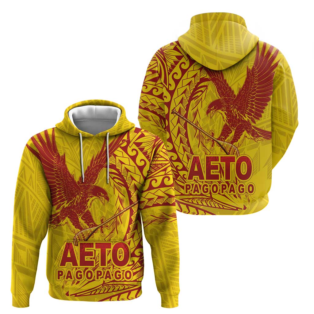 Samoa Pago Pago Aeto Zip Hoodie Wingstyle Red-Gold Color - Polynesian Pride