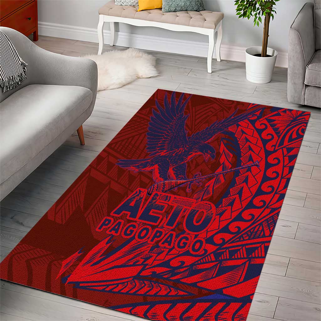 Samoa Pago Pago Aeto Area Rug Wingstyle Red-Blue Color - Polynesian Pride