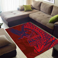 Samoa Pago Pago Aeto Area Rug Wingstyle Red-Blue Color - Polynesian Pride