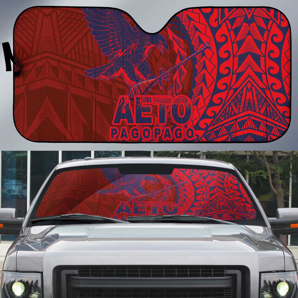 Samoa Pago Pago Aeto Auto Sun Shade Wingstyle Red-Blue Color - Polynesian Pride
