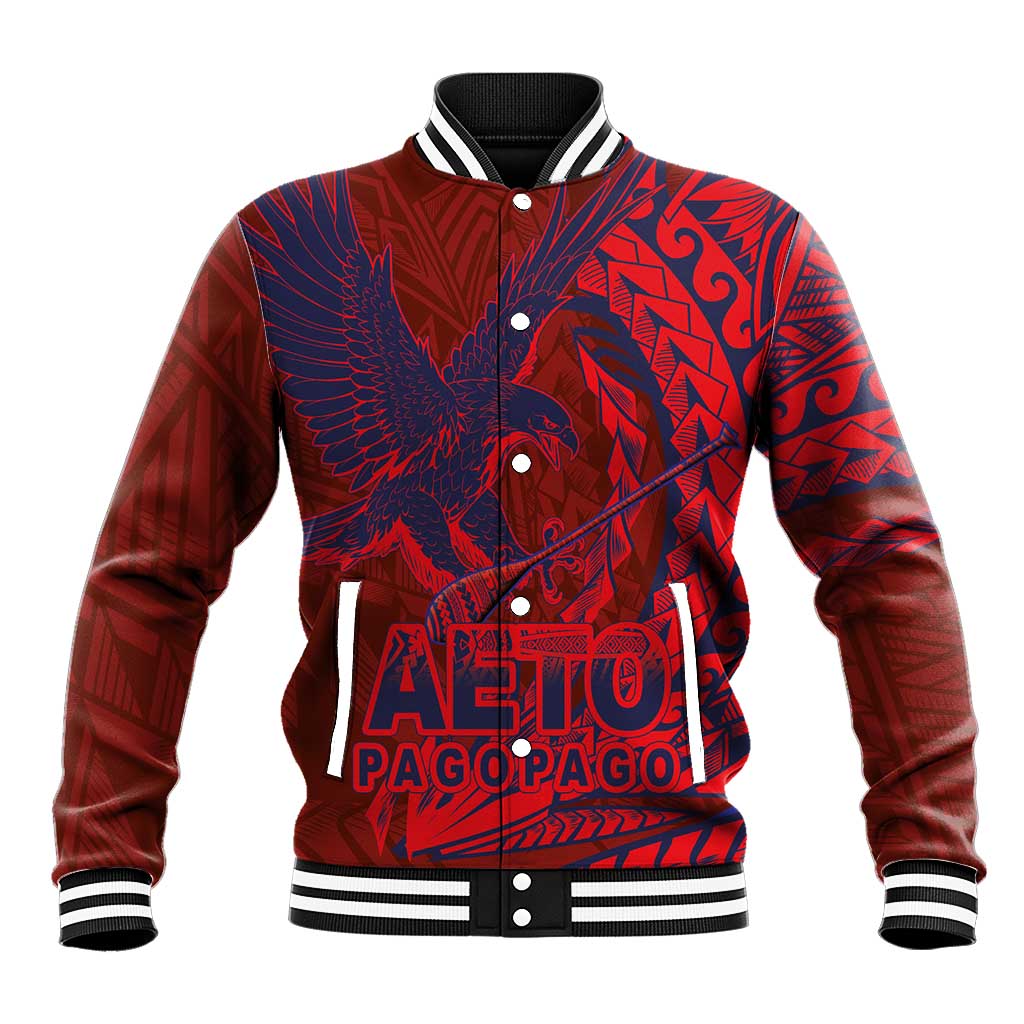 Samoa Pago Pago Aeto Baseball Jacket Wingstyle Red-Blue Color - Polynesian Pride
