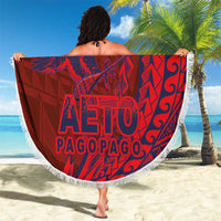 Samoa Pago Pago Aeto Beach Blanket Wingstyle Red-Blue Color - Polynesian Pride