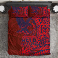 Samoa Pago Pago Aeto Bedding Set Wingstyle Red-Blue Color - Polynesian Pride