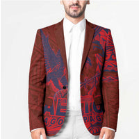 Samoa Pago Pago Aeto Blazer Wingstyle Red-Blue Color - Polynesian Pride