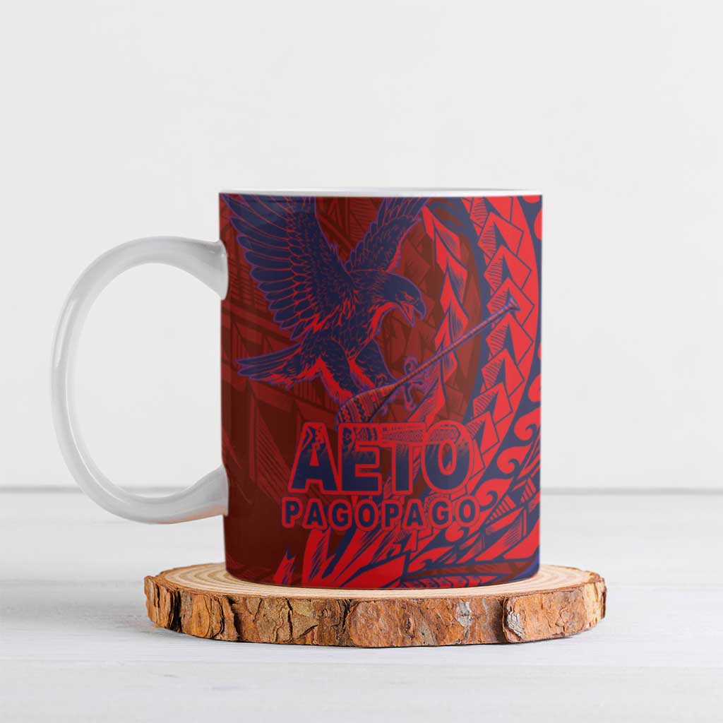 Samoa Pago Pago Aeto Ceramic Mug Wingstyle Red-Blue Color - Polynesian Pride