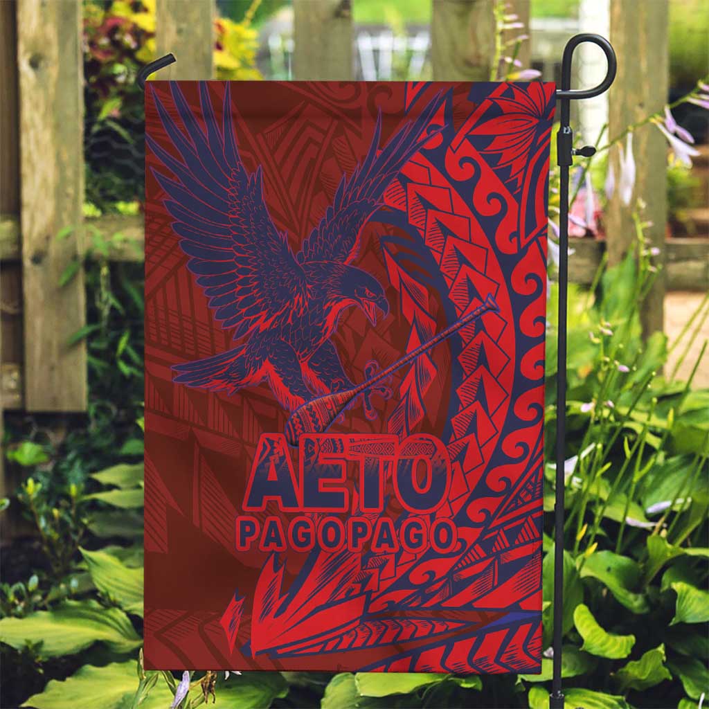 Samoa Pago Pago Aeto Garden Flag Wingstyle Red-Blue Color - Polynesian Pride