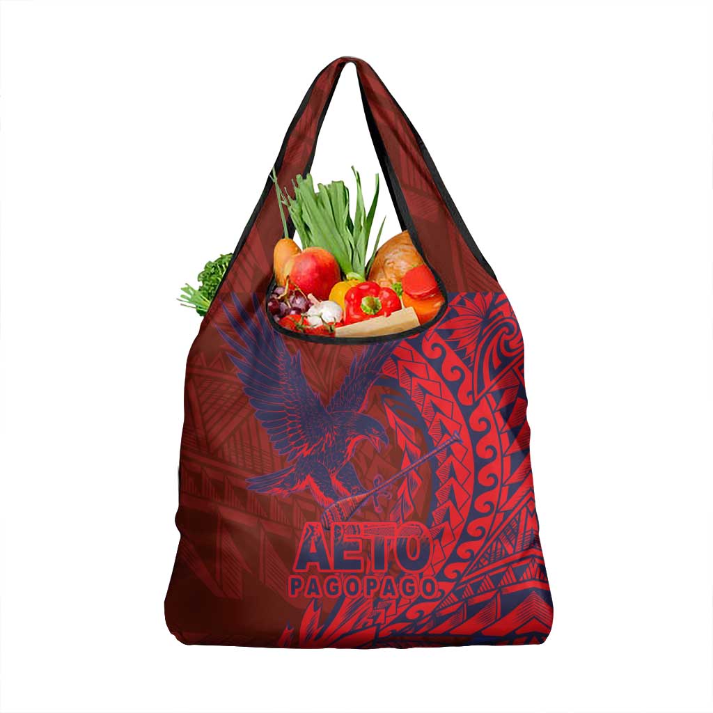 Samoa Pago Pago Aeto Grocery Bag Wingstyle Red-Blue Color - Polynesian Pride