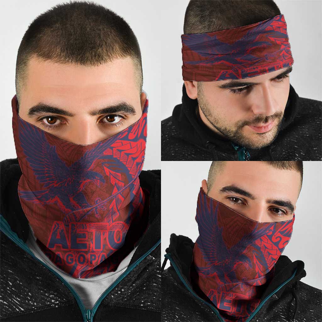 American Samoa Pago Pago Aeto Neck Gaiter Wingstyle Red-Blue Color LT03