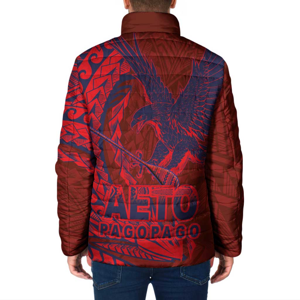 Samoa Pago Pago Aeto Padded Jacket Wingstyle Red-Blue Color - Polynesian Pride