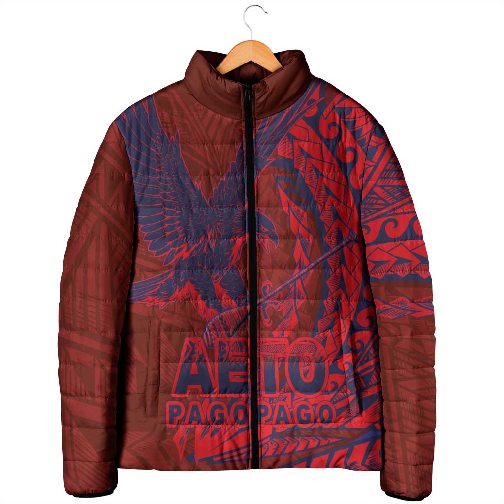 Samoa Pago Pago Aeto Padded Jacket Wingstyle Red-Blue Color - Polynesian Pride