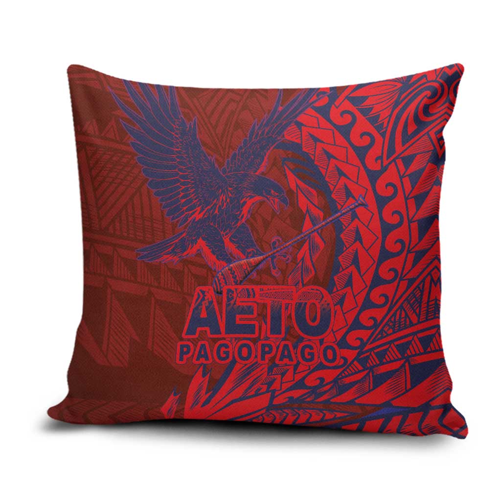 Samoa Pago Pago Aeto Pillow Cover Wingstyle Red-Blue Color - Polynesian Pride