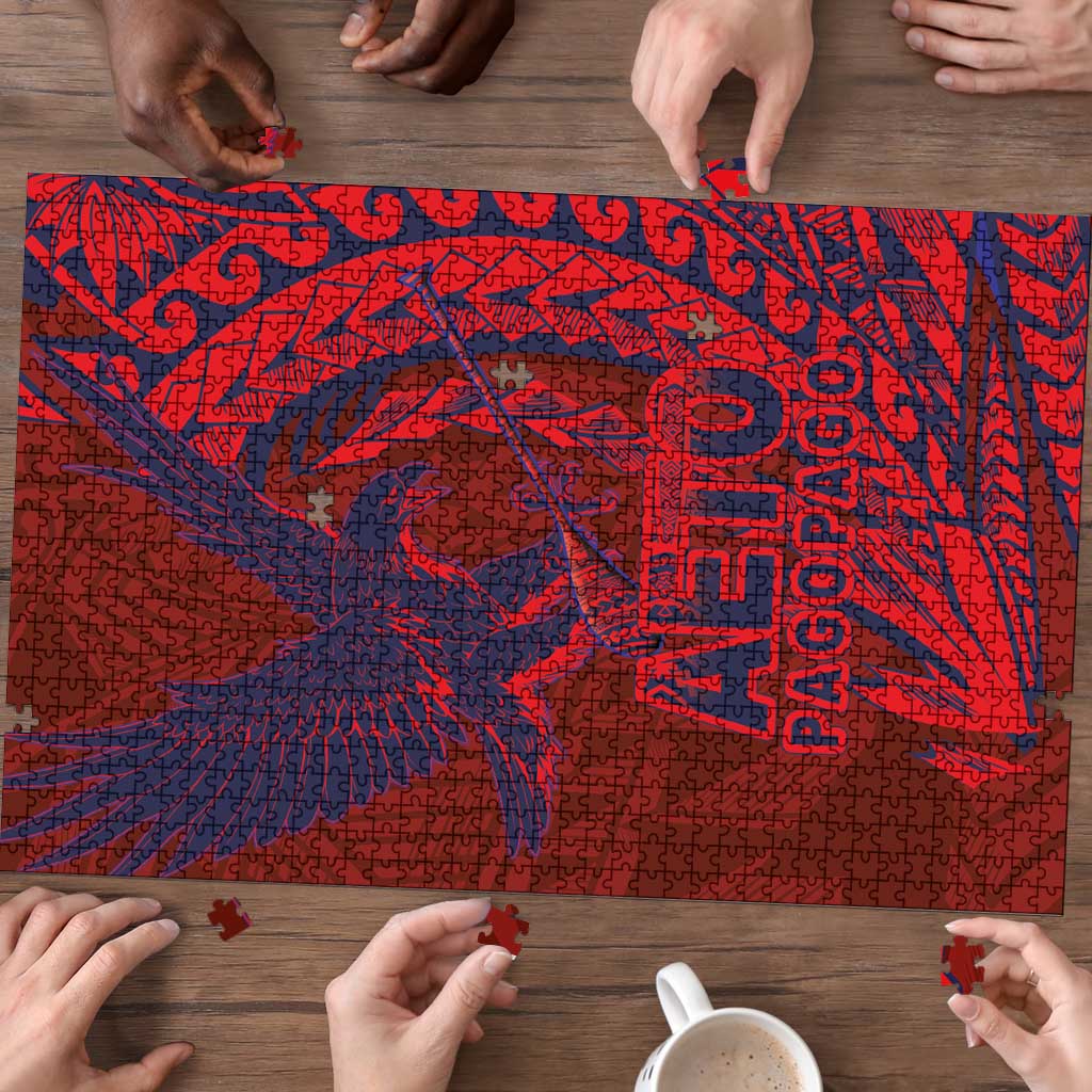 Samoa Pago Pago Aeto Puzzle Wingstyle Red-Blue Color LT03