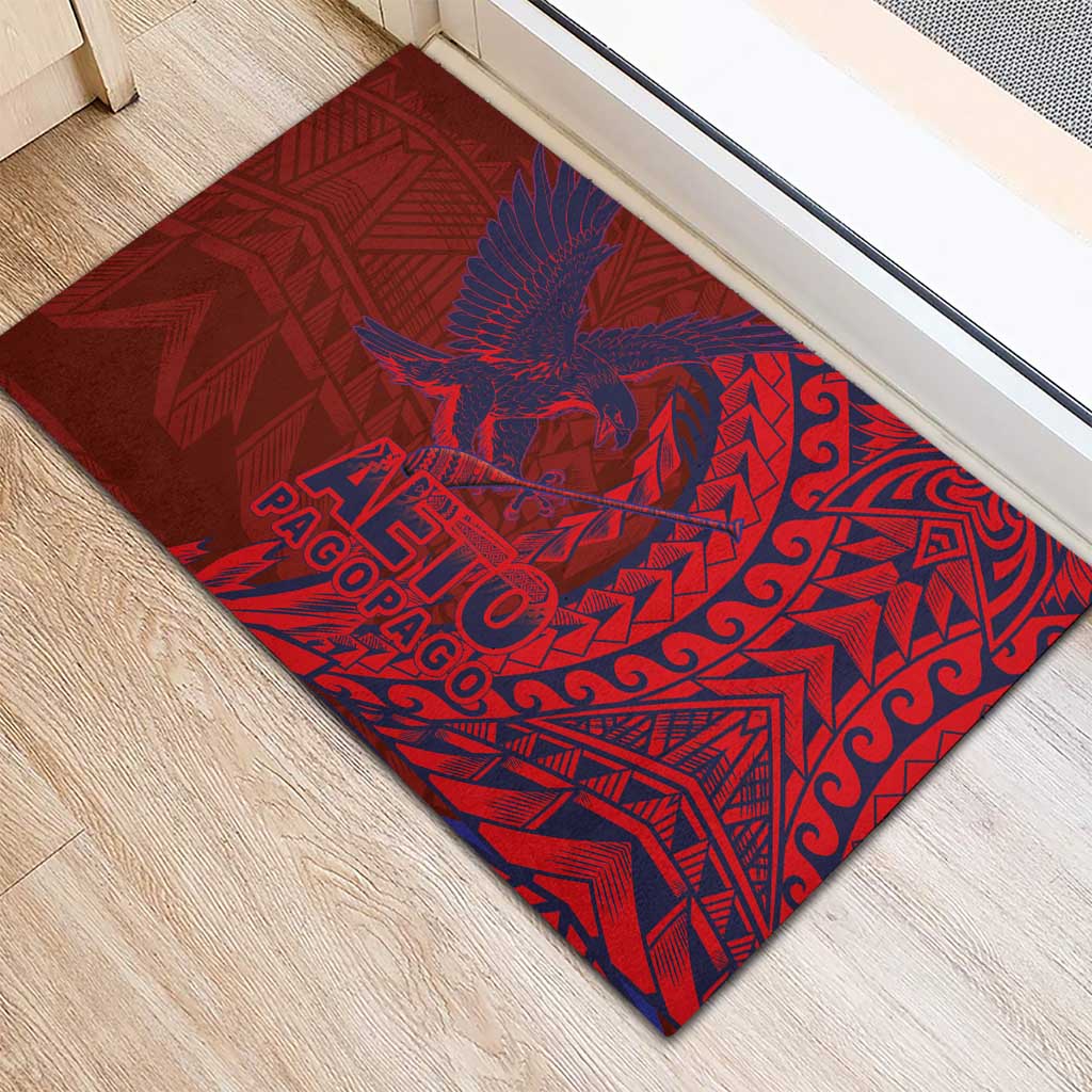 Samoa Pago Pago Aeto Rubber Doormat Wingstyle Red-Blue Color - Polynesian Pride