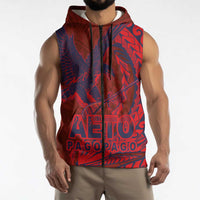 American Samoa Pago Pago Aeto Sleeveless Zip Hoodie Wingstyle Red-Blue Color LT03 - Polynesian Pride