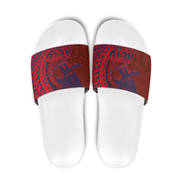Samoa Pago Pago Aeto Slide Sandals Wingstyle Red-Blue Color - Polynesian Pride