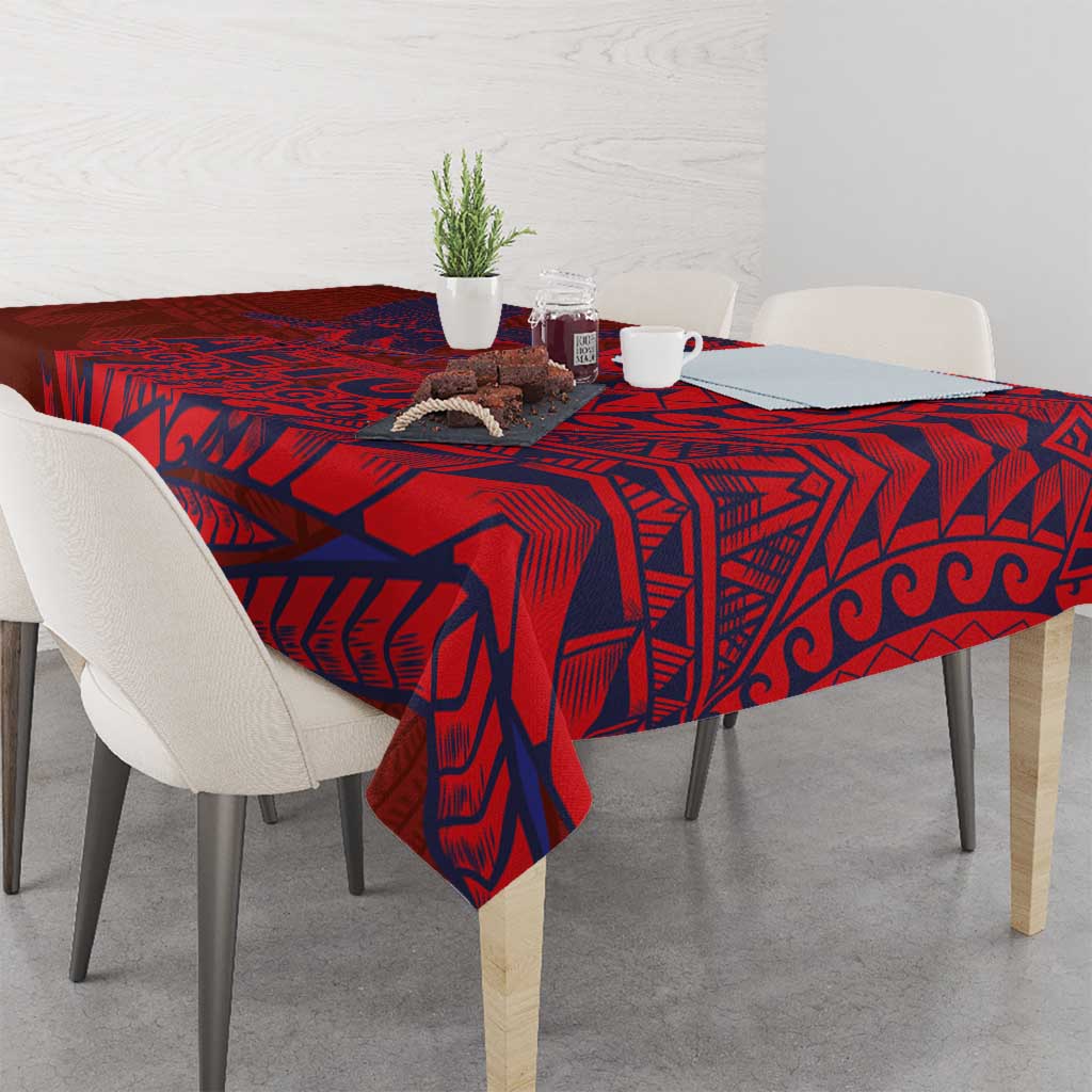 Samoa Pago Pago Aeto Tablecloth Wingstyle Red-Blue Color - Polynesian Pride