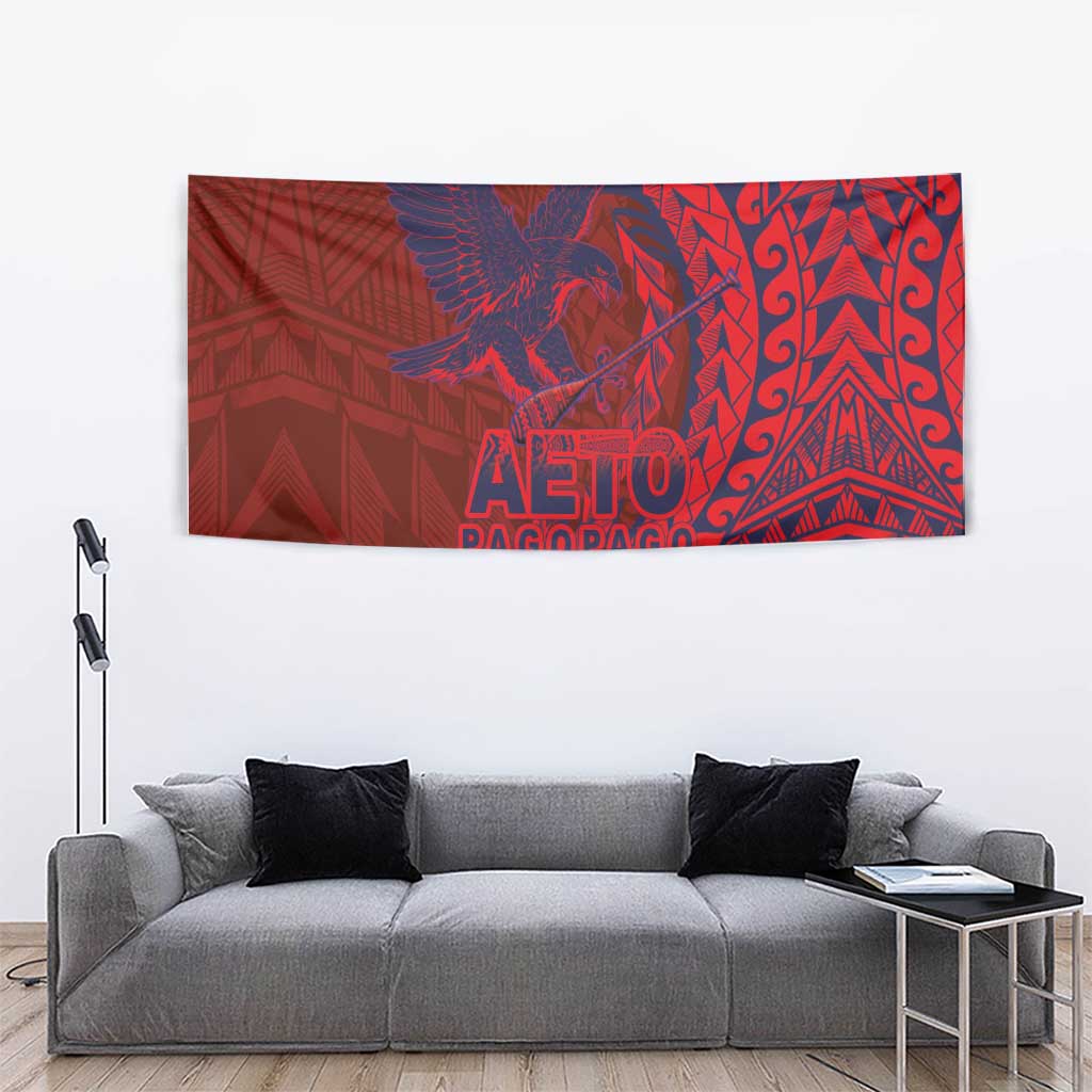 Samoa Pago Pago Aeto Tapestry Wingstyle Red-Blue Color - Polynesian Pride