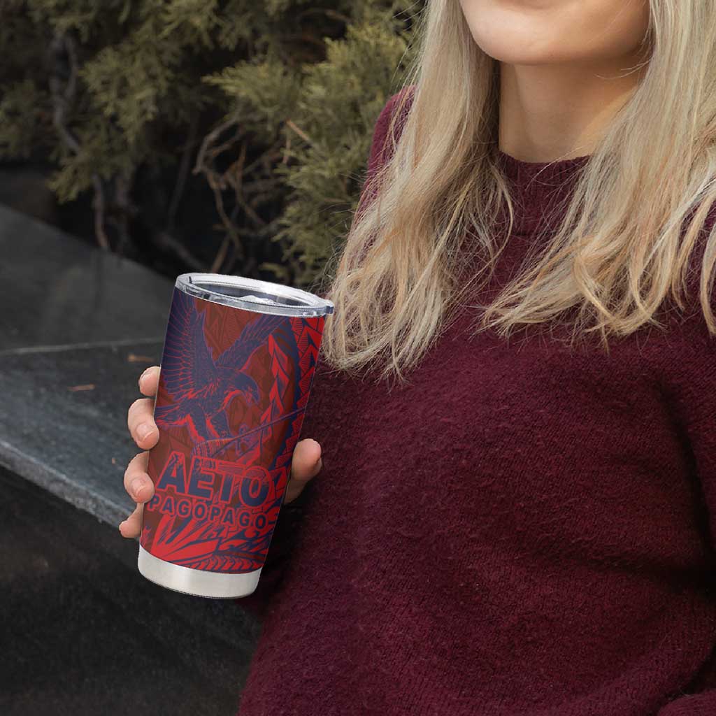 Samoa Pago Pago Aeto Tumbler Cup Wingstyle Red-Blue Color - Polynesian Pride