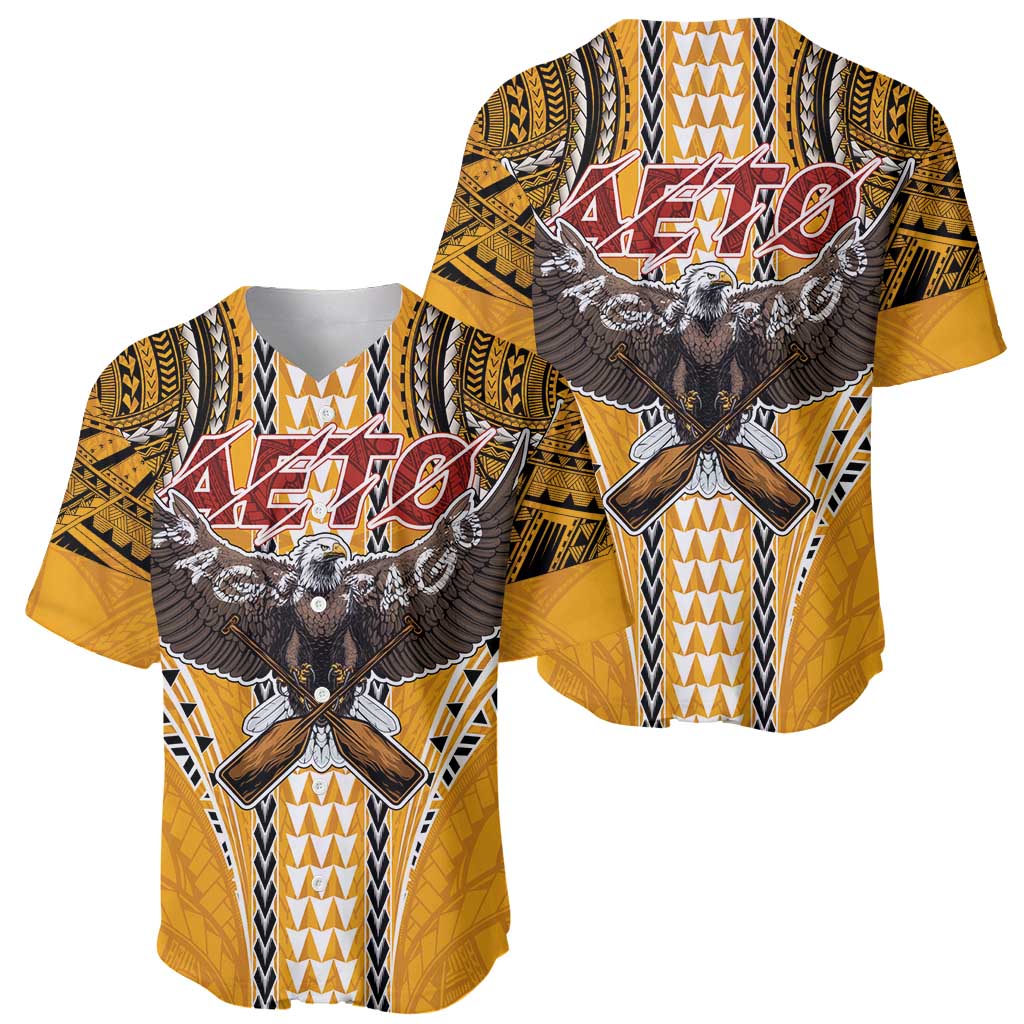 Samoa Pago Pago Aeto Baseball Jersey Bald Eagle with Polynesian Art Tattoos - Polynesian Pride