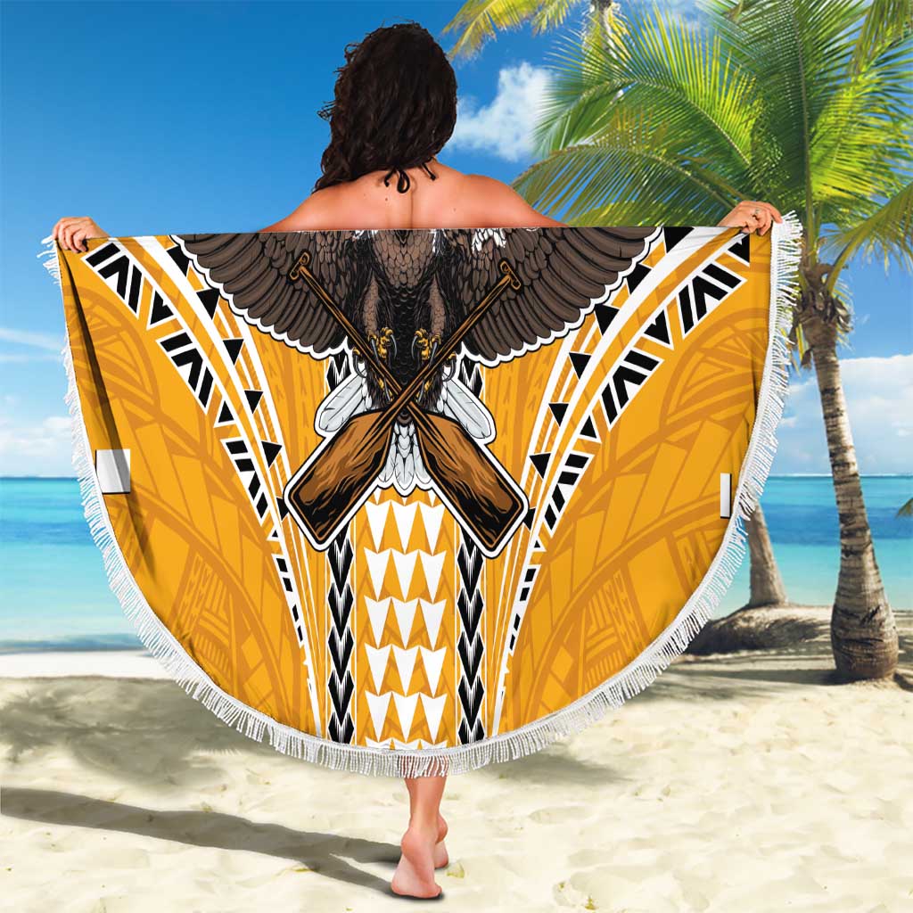 Samoa Pago Pago Aeto Beach Blanket Bald Eagle with Polynesian Art Tattoos - Polynesian Pride