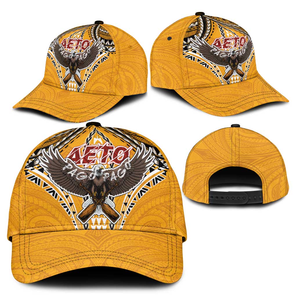 American Samoa Pago Pago Aeto Classic Cap Bald Eagle with Polynesian Art Tattoos - Polynesian Pride