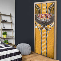 Samoa Pago Pago Aeto Door Cover Bald Eagle with Polynesian Art Tattoos - Polynesian Pride