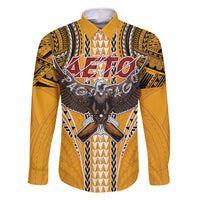 Samoa Pago Pago Aeto Family Matching Tank Maxi Dress and Hawaiian Shirt Bald Eagle with Polynesian Art Tattoos - Polynesian Pride