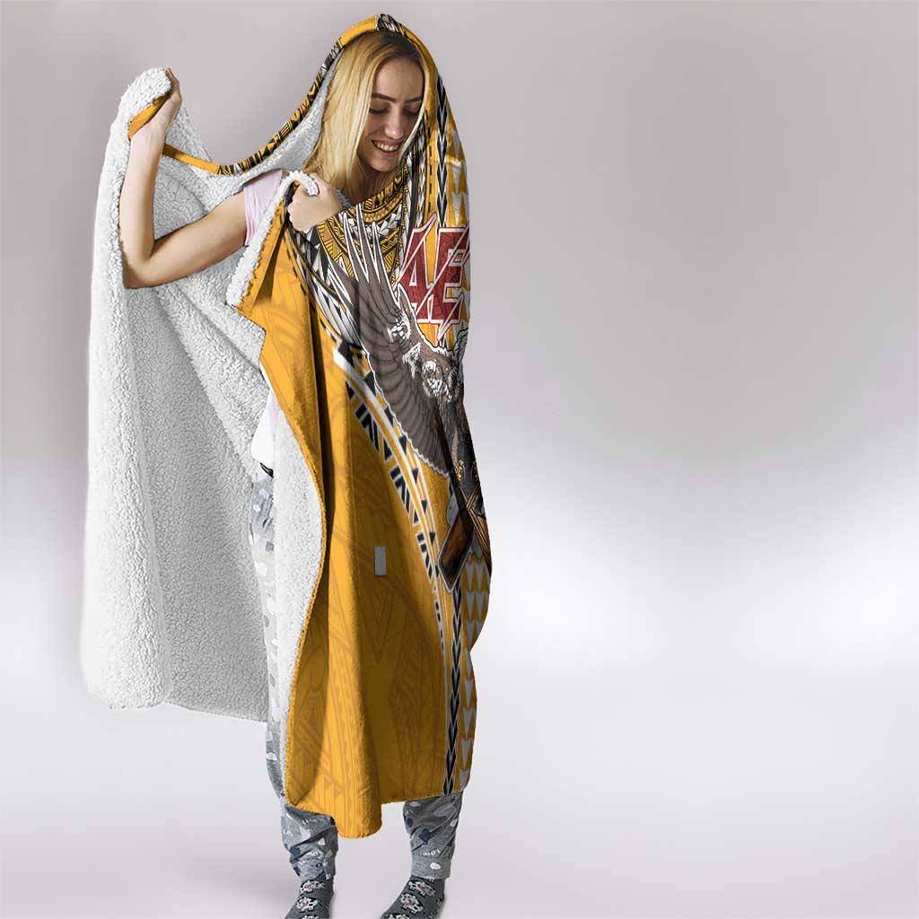 Samoa Pago Pago Aeto Hooded Blanket Bald Eagle with Polynesian Art Tattoos - Polynesian Pride