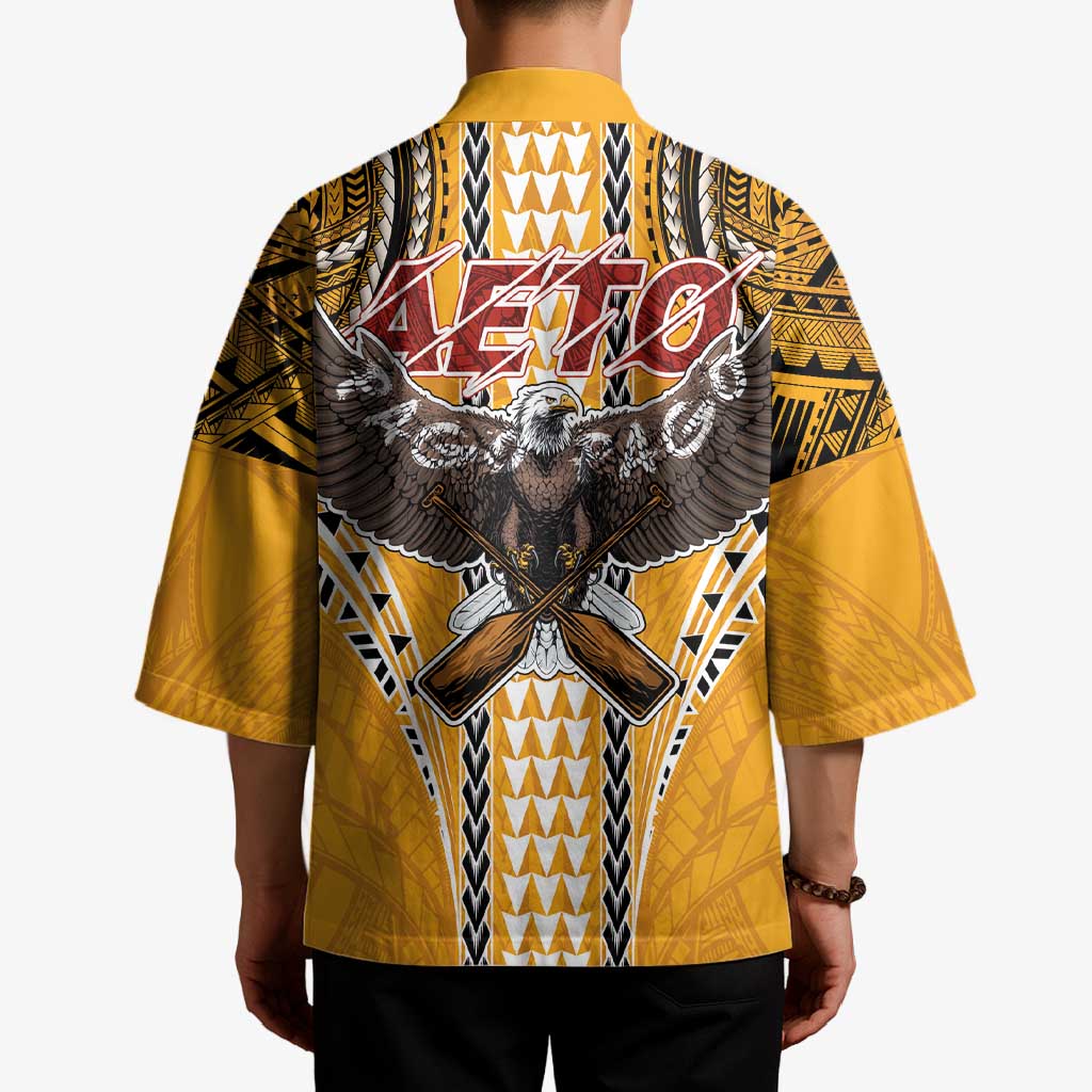 Samoa Pago Pago Aeto Kimono Bald Eagle with Polynesian Art Tattoos - Polynesian Pride