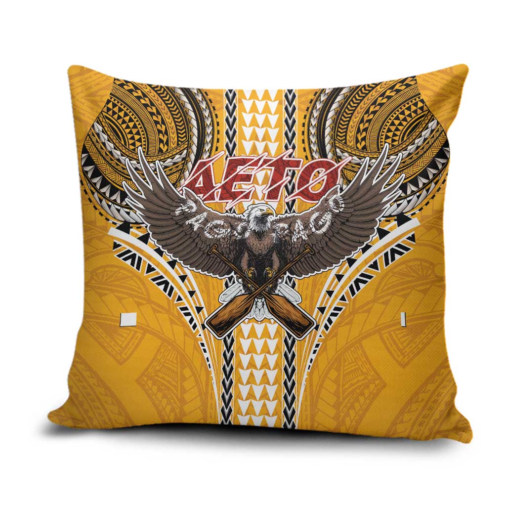 Samoa Pago Pago Aeto Pillow Cover Bald Eagle with Polynesian Art Tattoos - Polynesian Pride
