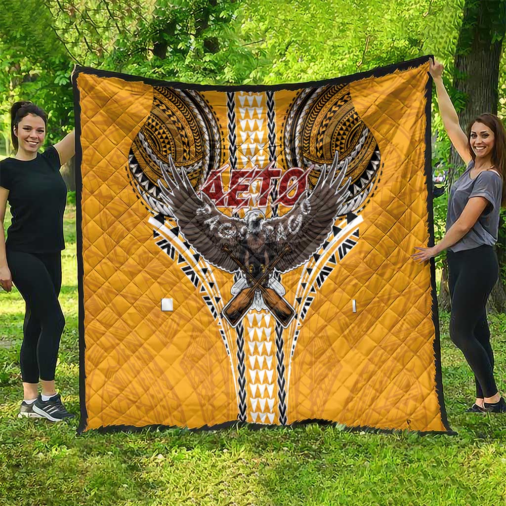 Samoa Pago Pago Aeto Quilt Bald Eagle with Polynesian Art Tattoos - Polynesian Pride
