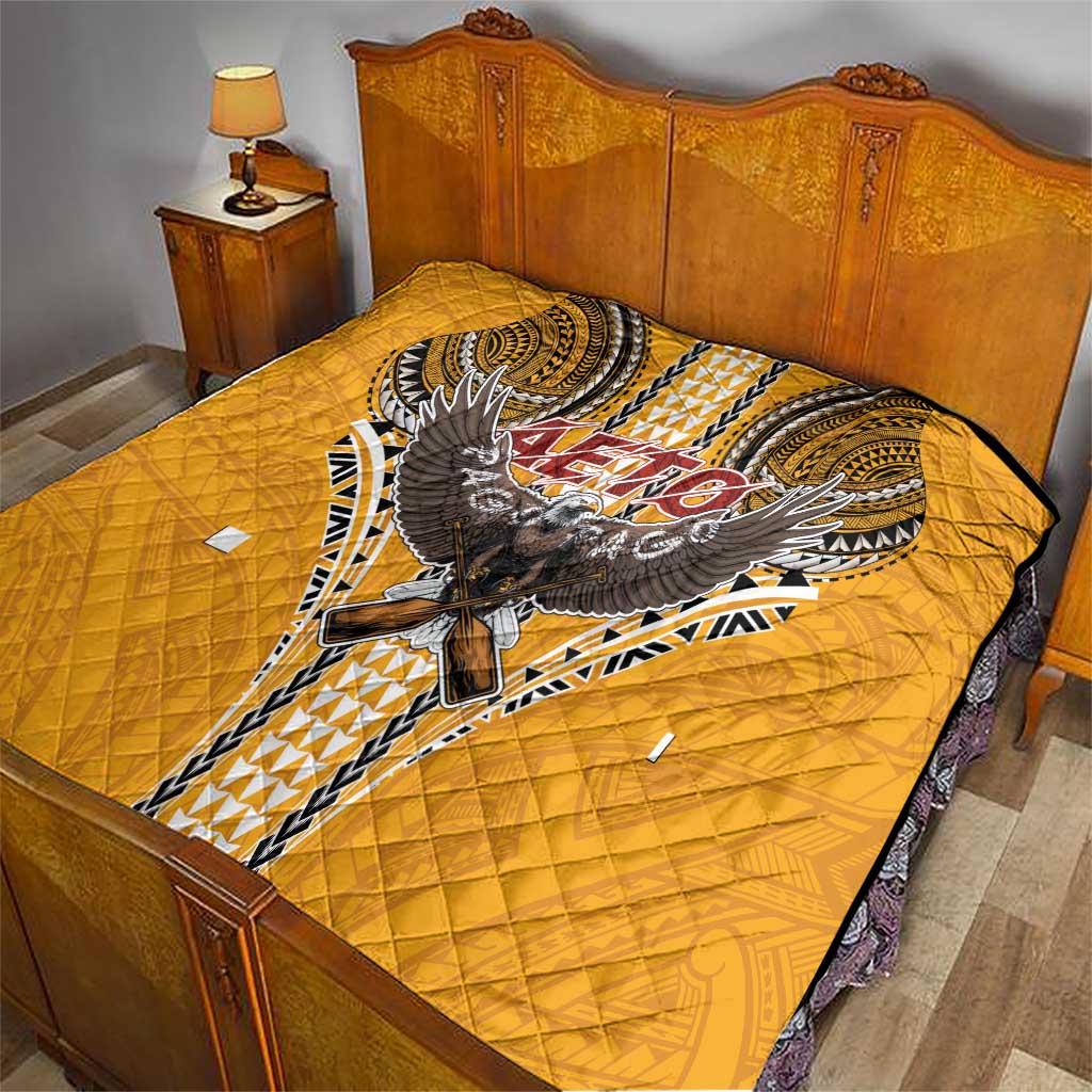 Samoa Pago Pago Aeto Quilt Bald Eagle with Polynesian Art Tattoos - Polynesian Pride